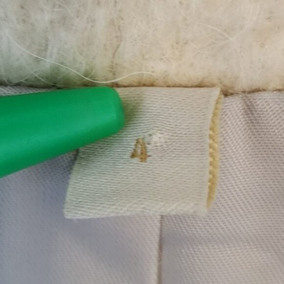 Cole Haan Alpaca Wool Blend Coat 4 | Ivory Mid-Length Lined Winter Jacket - Picture 4 of 9
